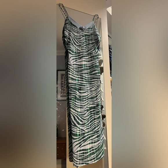 Sam Edelman spaghetti strap abstract print dress with waist tie - Picture 1 of 1